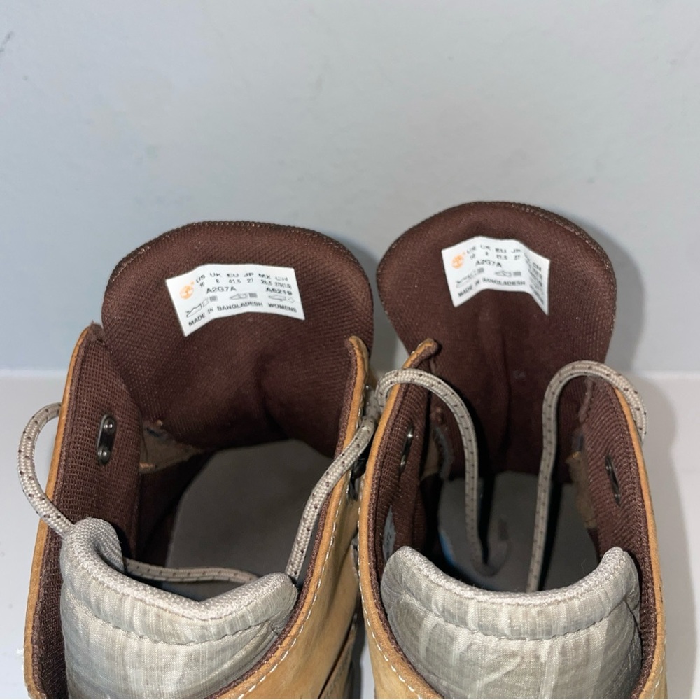 Womens Timberland EURO Swift Hiking Boots Wheat Nubuck Light Leather Size 10 - Picture 7 of 8